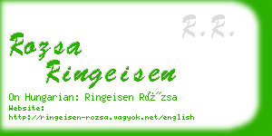 rozsa ringeisen business card